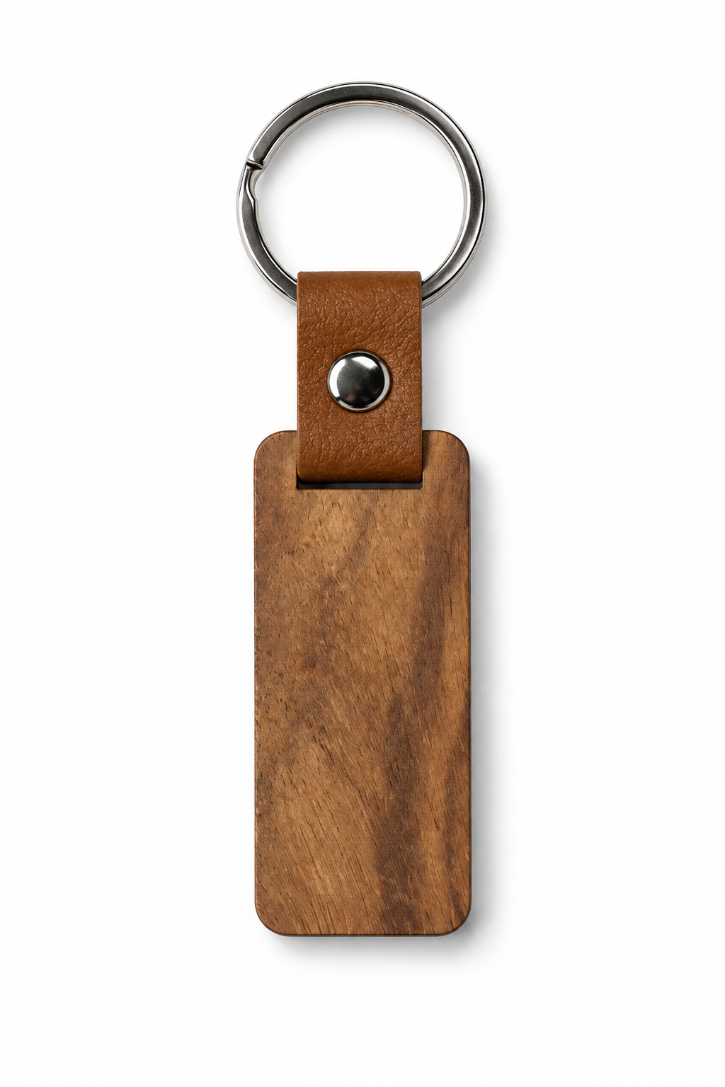 LS006 Silver Wood Keychain