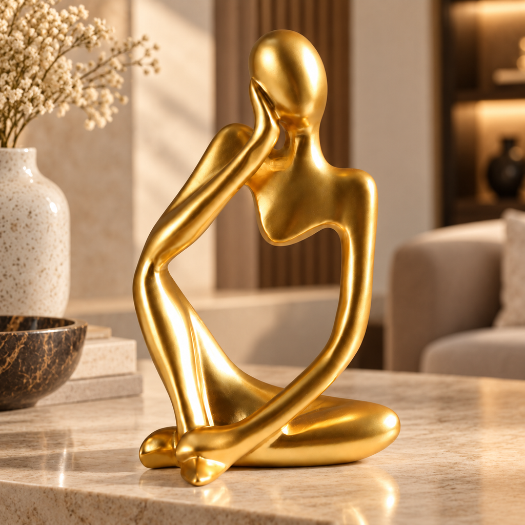 Gold Right-Thinking Abstract Thinker Figurine