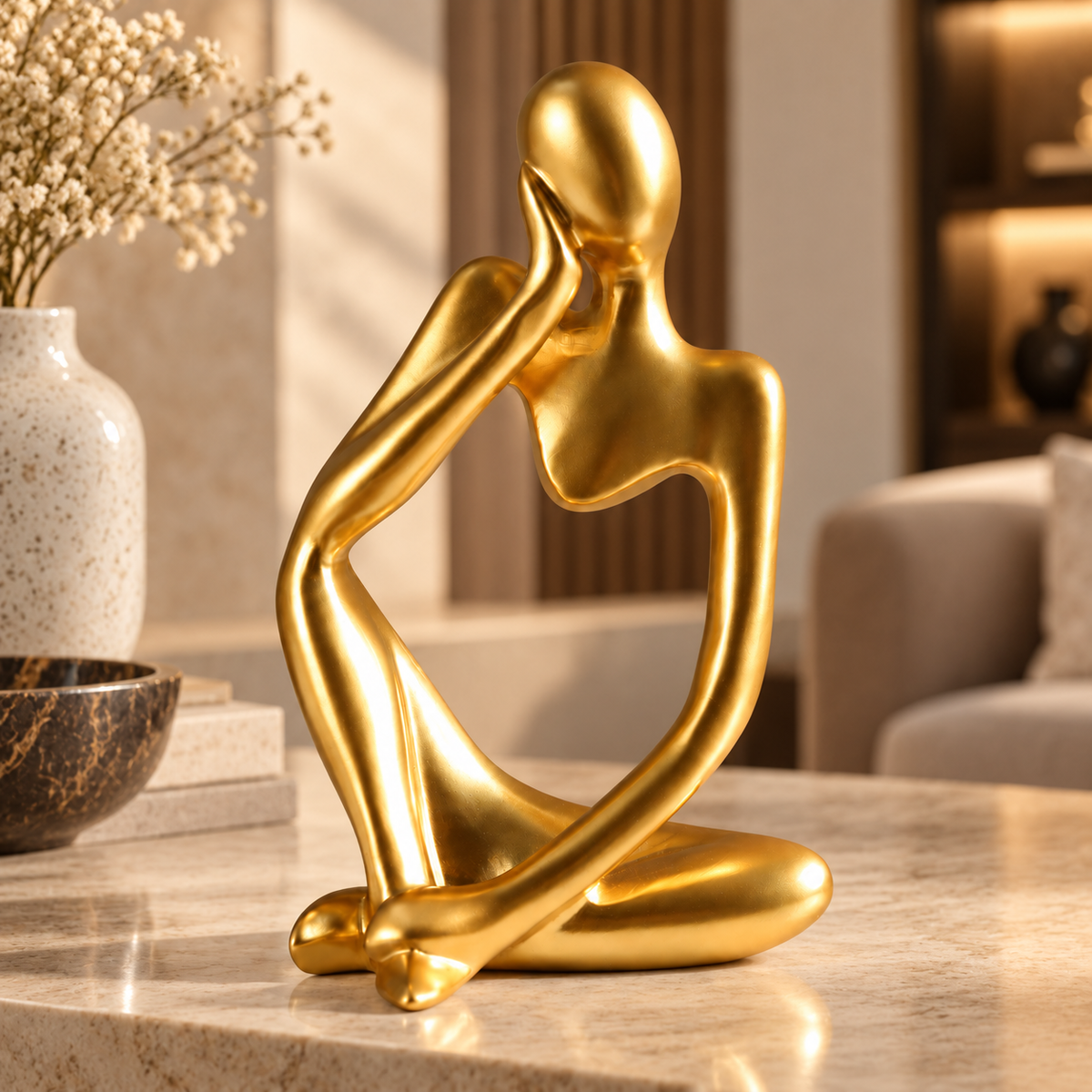Gold Right-Thinking Abstract Thinker Figurine