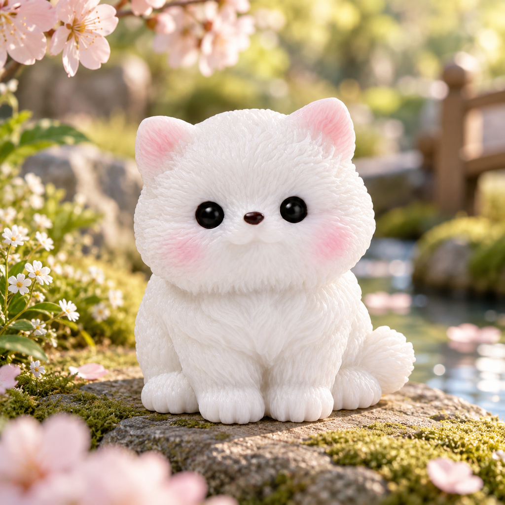 Sitting Cat Mini Resin Figurine