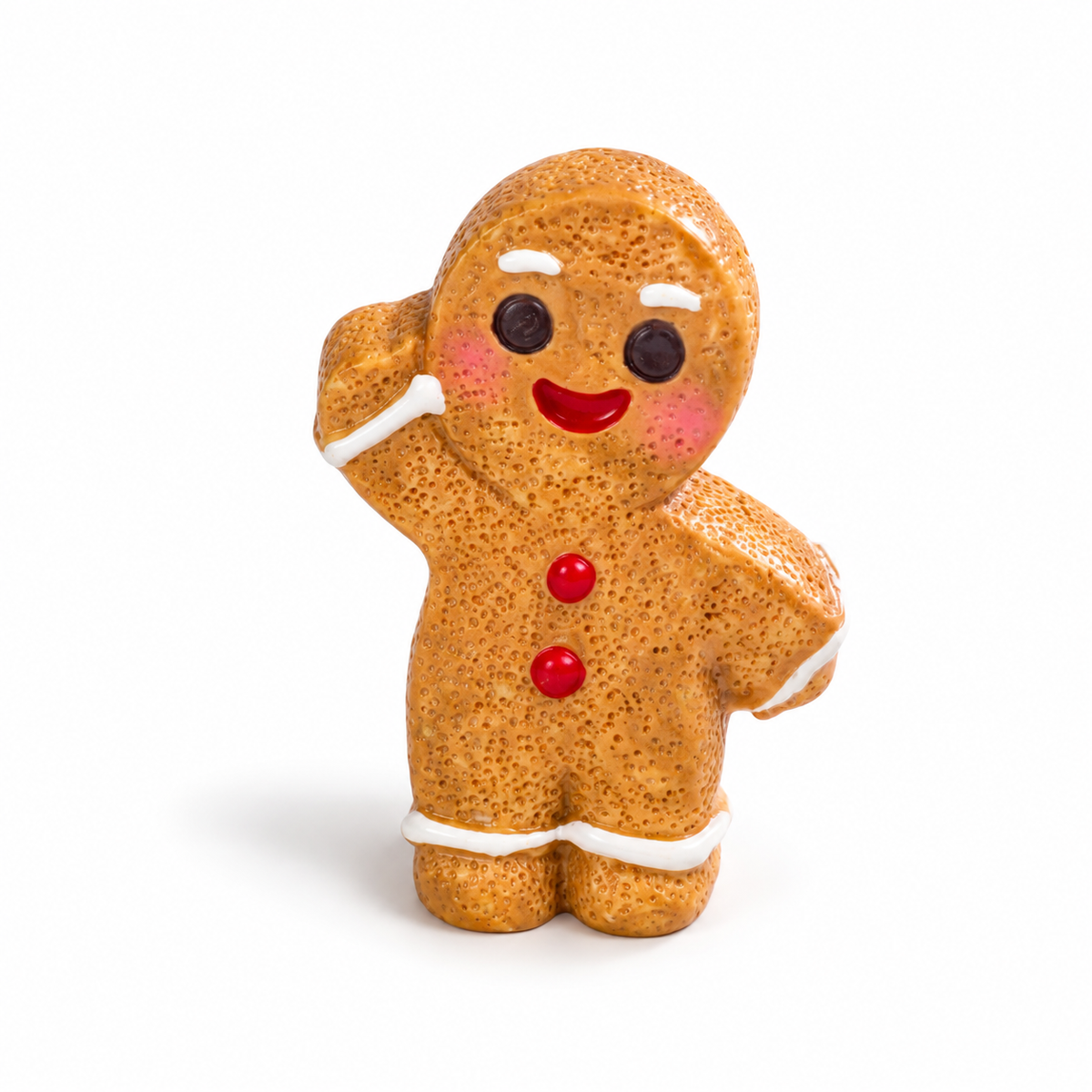 Waving Gingerbread Man Mini Resin Figurine