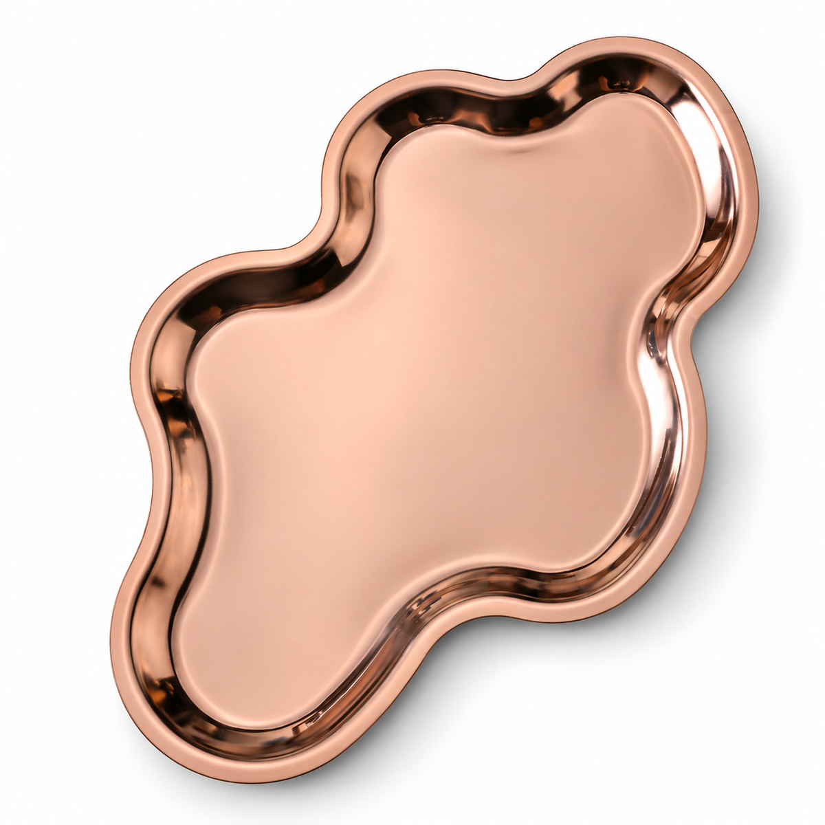 Rose Gold Cloud-Shaped Stainless Steel Tray