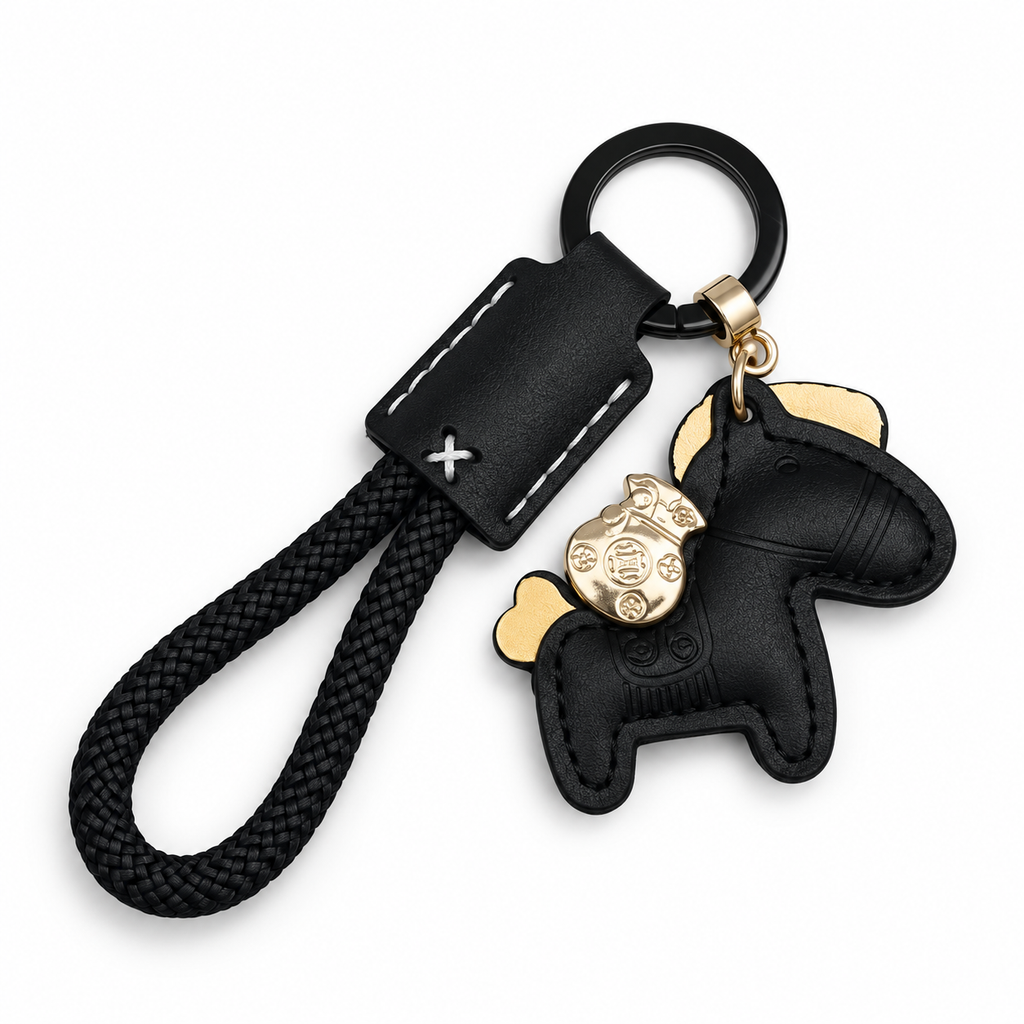 Black Horse Keychain Set