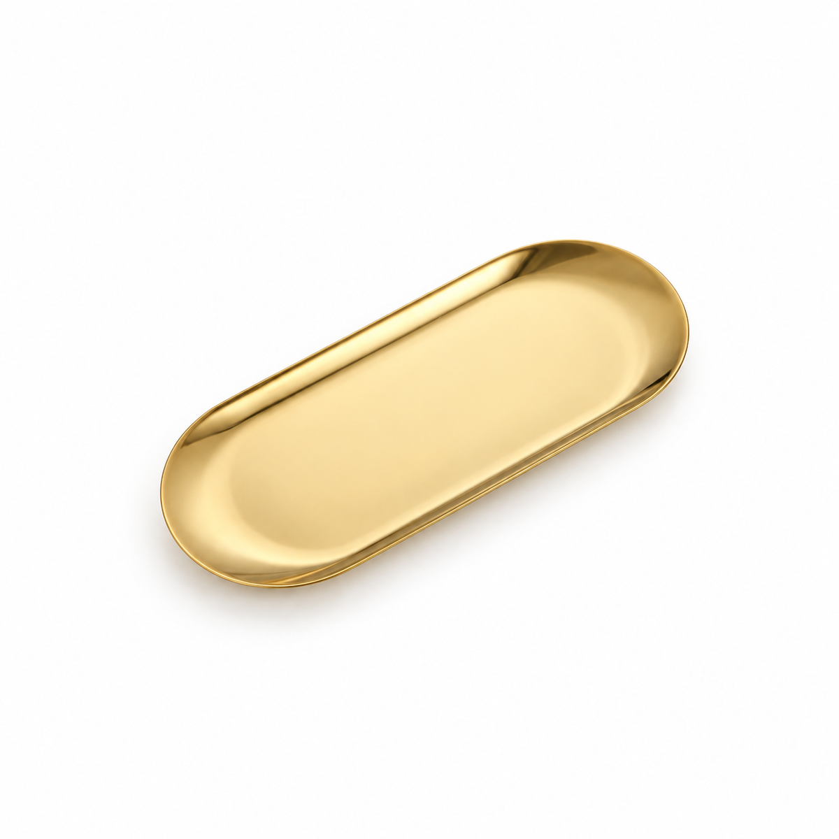 Matte Gold Stainless Steel Oval Tray