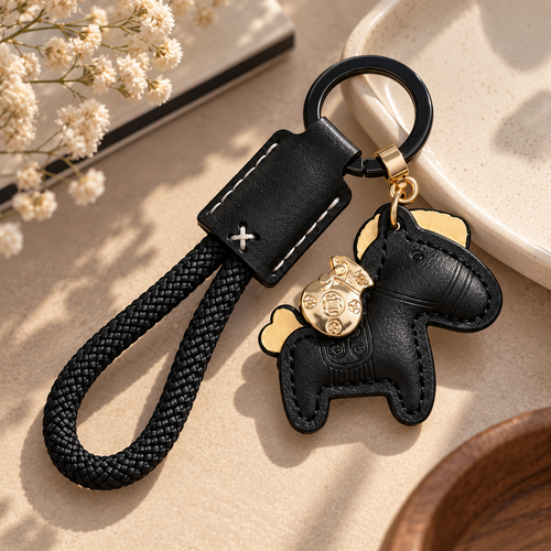 Black Horse Keychain Set